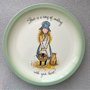 Vintage Holly Hobbie Collector Plate Love is a Way of Smiling Green 10.5"